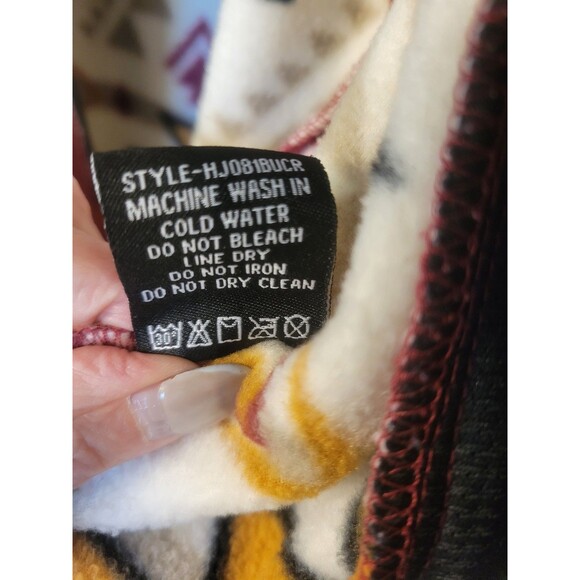 Hooey Aztec Full Zip Fleece Jacket Southwestern Rodeo Size M Style HJ081BUCR - Picture 9 of 9